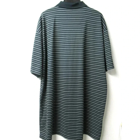 NIKE GOLF Men's Polo Shirt Black White Stripes Fit Dry Style 56323 Size XXL - Picture 2 of 9